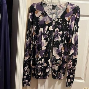 Ann Taylor thin button down V-neck sweater